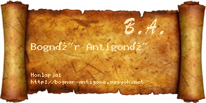 Bognár Antigoné névjegykártya